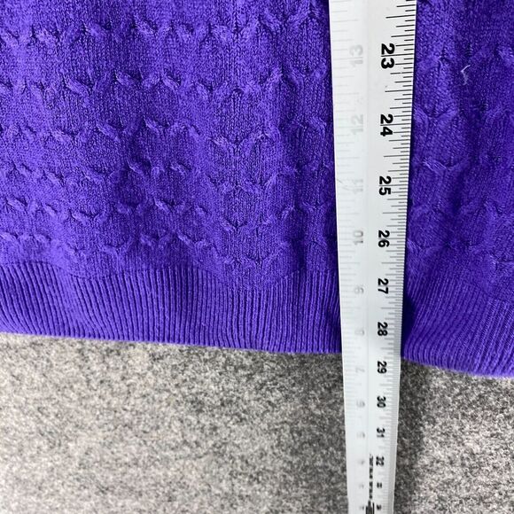 Allison Daley Sweater Pullover Women 1X Plus Blue Knit Crew Neck Long Sleeve - Picture 8 of 9